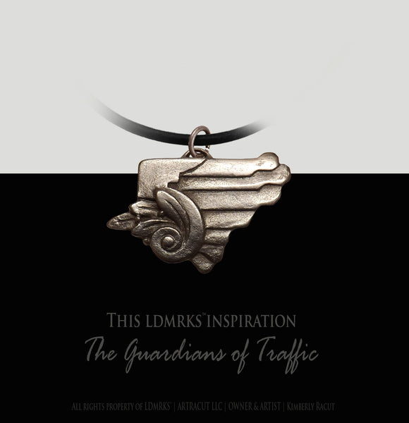 LDMRKS® Guardians of Traffic Steel Wing Pendant Necklace GTSWPN