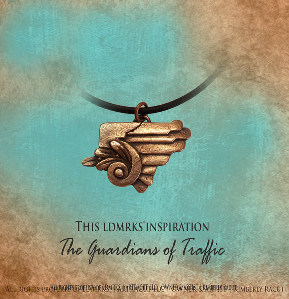 LDMRKS Guardians of Traffic Copper Wing Pendant Necklace GTCWPN