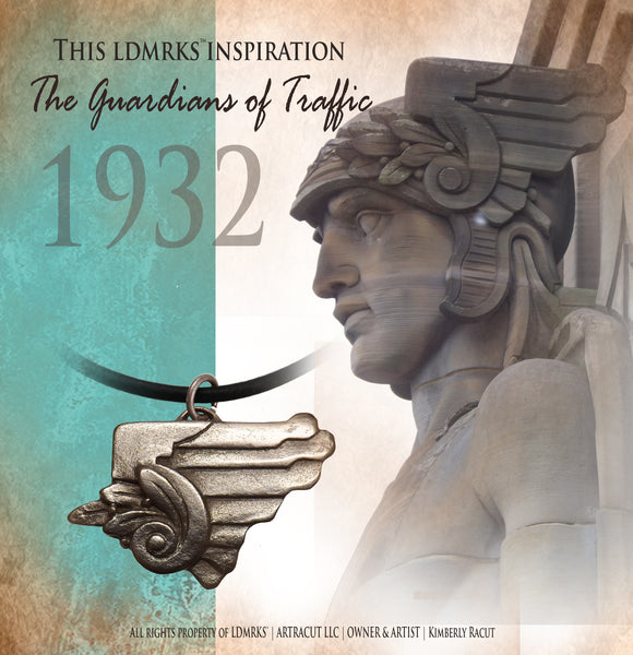 LDMRKS® Guardians of Traffic Steel Wing Pendant Necklace GTSWPN