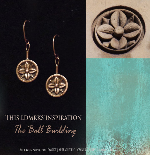 The Ball Building Copper Earrings BBCE-I