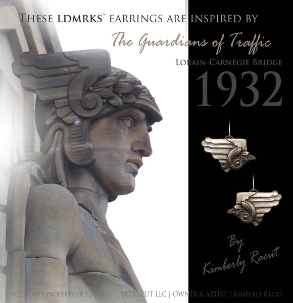 LDMRKS® Guardians of Traffic Steel Wing Earrings GTSWE