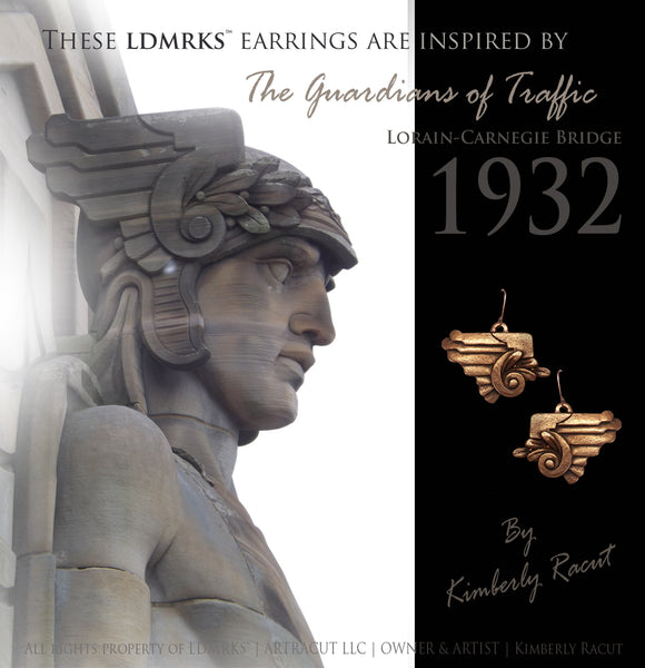 LDMRKS Guardians of Traffic Copper Wing Earrings GTCWE