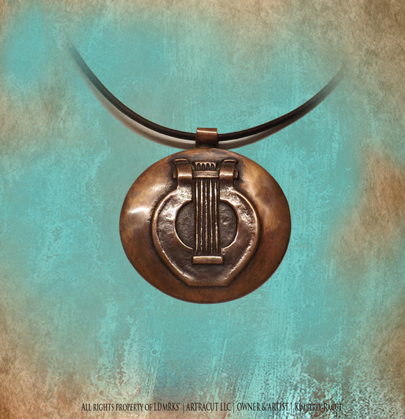Severance Hall Copper Pendant with Genuine Natural Black Leather Cord SHCP-I