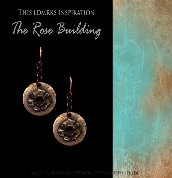 LDMRKS Rose Building Copper Earrings - RBCE